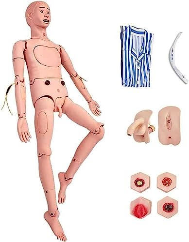Medizinische Mannequin Nursing Simulator für Praxis - Vollfunktionsfähiges Schnullermodell für Trauma-Pflege-Training - 170 cm Senior Nursing Praktikum Manikin von Generisch