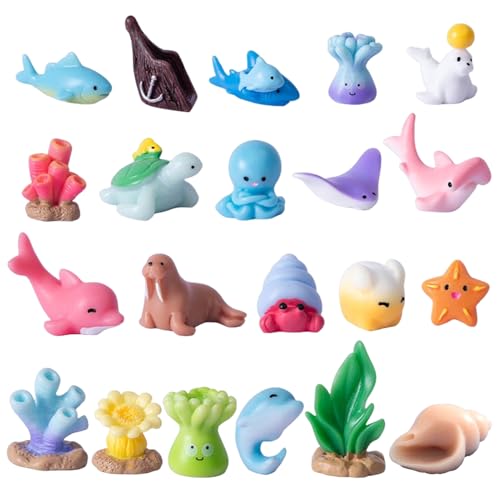 Meerestier-Figuren, 21 x Meerestier-Figuren, realistische Kunstharz-Figuren, bunt, interaktiv, für Partygeschenke, Badezeit von Generisch