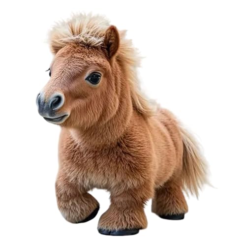Mein Realistisches Roboterpony Spazieren, Bellt Und Wedelt Mit Seinem Schwanz, Genau Wie Die Echte Sache! AI Roboterpony, Ultra Realistische Plüsch, Interaktive Roboter Haustiere Für Erwachsene von Generisch