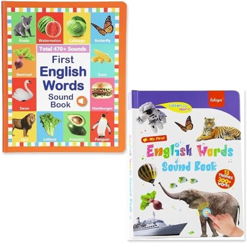 Mein erstes englisches Soundspielzeug – über 470 Wörter, 21 Themen, lustiges Wortspiel, Juguete Educativo für Sprachunterricht, Schulbildung und ideales pädagogisches Geschenk (2pcs) von Generisch