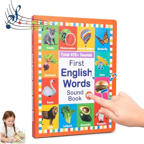 Mein erstes englisches Soundspielzeug – über 470 Wörter, Juguete Educativo, Kleinkinder von 2–9 Jahren, Vokabellernen, lustiges Wortspiel, perfektes pädagogisches Geschenk (0-6Jahre) von Generisch