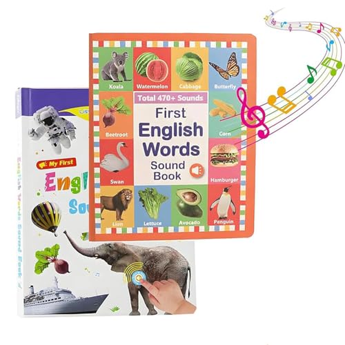 Mein erstes englisches Soundspielzeug – über 470 Wörter, Juguete Educativo, Kleinkinder von 2–9 Jahren, Vokabellernen, lustiges Wortspiel, perfektes pädagogisches Geschenk (2 Stück) von Generisch