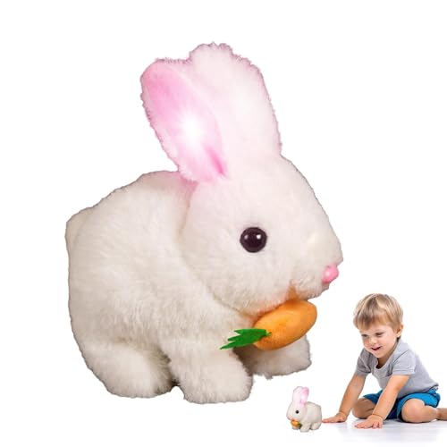 Mein realistisches Elektronikspielzeug mit natürlichen Bewegungen, Springen, wackelnden Ohren, zuckende Nase, lustige interaktive Puppenpuppe, handgefertigter simulierter Kaninchen für Kinder von Generisch