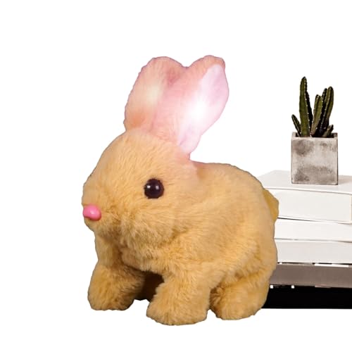 Meine realistische Bunny Electronic Doll für Kinder - handgefertigte simulierte Kaninchen -Tiere Spielzeug - lustige interaktive Plüschfiguren mit Springen, wackelnden Ohren, zuckende Nase von Generisch