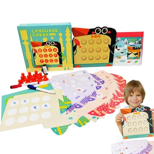 Memory Match Chess, Matching Schachbrettspiel,2 Sprachgedächtnis Schach Bildungsspiele - Tragbare Problemlösungsversorgung für Mädchen Geburtstag Memory Match Chess, Matching Schachbrettspiel,2 Sprachgedächtnis Schach Bildungsspiele - Tragbare Problemlösungsversorgung für Mädchen Geburtstag von Generisch