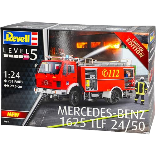 Mercedes-B 1625 TLF 24/50 Feuerwehr 07516 Bausatz Kit 1/24 Revell Modell Auto von Generisch