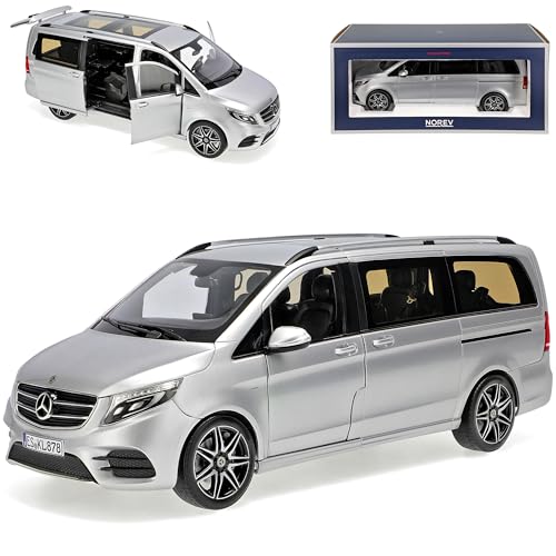 Mercedes-B V-Klasse AMG Line V447 Silber 3. Generation Ab 2014 1/18 Norev Modell Auto mit individiuellem Wunschkennzeichen von Generisch
