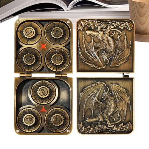 Metal Dice Set, Premium Cosplay -Würfel, Taschendrachen mit Magnetpraxis, lustige Sammlerstücke für Rollenspiele für Rollenspiele Nächte Reisurlaubs Geburtstagswochenende, Erwachsene und Famili Metal Dice Set, Premium Cosplay -Würfel, Taschendrachen mit Magnetpraxis, lustige Sammlerstücke für Rollenspiele für Rollenspiele Nächte Reisurlaubs Geburtstagswochenende, Erwachsene und Famili von Generisch