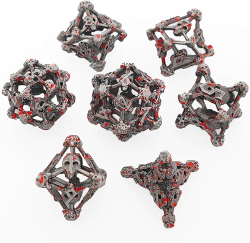 Metal -Schädel -Set, Dice Metal Polyedral Dice Set, Dungeons und Drachen Geschenk Polyedrisch Würfel Set für Rollenspiele Rolling Tischspiele Zubehör, auf Dungeons und Dragons Black anmelden,Red Metal -Schädel -Set, Dice Metal Polyedral Dice Set, Dungeons und Drachen Geschenk Polyedrisch Würfel Set für Rollenspiele Rolling Tischspiele Zubehör, auf Dungeons und Dragons Black anmelden,Red von Generisch