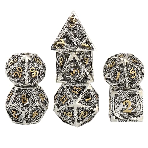 Metall Dice Collection - Hohle Polyedrische 7 -Teilige Würfel -Set Für Dungeons Und, Premium Rollenspiel -Spiel Würfel | Stylish Fantasy Game Dice Mit Metal Box Für Aufbewahrungs- Und Metall Dice Collection - Hohle Polyedrische 7 -Teilige Würfel -Set Für Dungeons Und, Premium Rollenspiel -Spiel Würfel | Stylish Fantasy Game Dice Mit Metal Box Für Aufbewahrungs- Und von Generisch