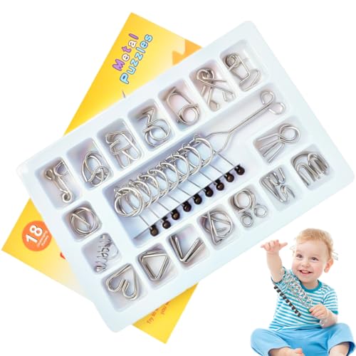 Metall -Hirnteaser -Rätsel, Metalldraht -Puzzlespielzeug,Set von 18 Disentanglement -Rätseln | Lernaktivitäten für Bildungsvorschulen, Feinmotorikspiel für Geburtstag, Weihnachten oder Ostern Metall -Hirnteaser -Rätsel, Metalldraht -Puzzlespielzeug,Set von 18 Disentanglement -Rätseln | Lernaktivitäten für Bildungsvorschulen, Feinmotorikspiel für Geburtstag, Weihnachten oder Ostern von Generisch
