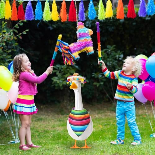 Mexicana Gänse-Kostüm Set Bunter Sombrero Dreiecksbandana für Garten-Gänse-Figuren Wetterfeste Outdoor-Deko für Terrasse Garten Ideal für Cinco De Mayo Sommerfeste Themenpartys Mexicana Gänse-Kostüm Set Bunter Sombrero Dreiecksbandana für Garten-Gänse-Figuren Wetterfeste Outdoor-Deko für Terrasse Garten Ideal für Cinco De Mayo Sommerfeste Themenpartys von Generisch