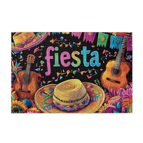 Mexikanischer Karneval Kaktus und Gitarre, 1000 Teile Puzzles für Erwachsene, Holzpuzzles für Erwachsene, Geschenke, Heimdekoration Mexikanischer Karneval Kaktus und Gitarre, 1000 Teile Puzzles für Erwachsene, Holzpuzzles für Erwachsene, Geschenke, Heimdekoration von Generisch