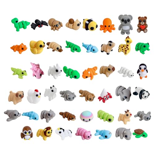 Mini Animal Doll Set, 3D -Gedruckter Zappel, Flexible Tierfiguren, Mit Lustigen & Interaktiven, Tragbaren 3D -Druck, 3,5x1,5x1,5 cm, Für, Mädchen, Erwachsene, Geburtstagsfeier, Partygeschäfte, von Generisch