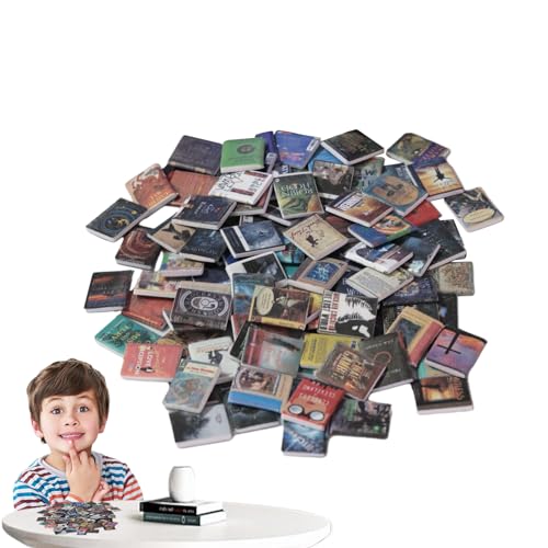 Mini-Bücher im Maßstab 1:12, Miniatur-Bücher-Set, Dekoration, Basteln, realistische winzige Bücher, Sammler, Mini-Bücher-Zubehör, Wohnzimmer, Arbeitszimmer, Bibliothek, -Szenen, kleine Requisiten von Generisch