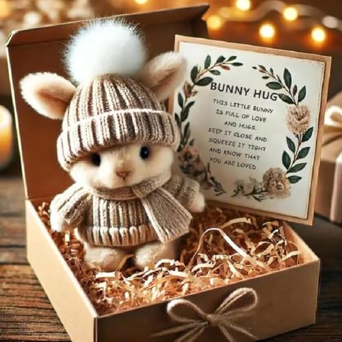 Mini Bunny Hug Cute Easter Gift Plush Bunny With Knitted Hat And Pom Pom Soft Gift Support Card Box Pocket Emotional Rabbit With Mini Bunny Hug Cute Easter Gift Plush Bunny With Knitted Hat And Pom Pom Soft Gift Support Card Box Pocket Emotional Rabbit With von Generisch