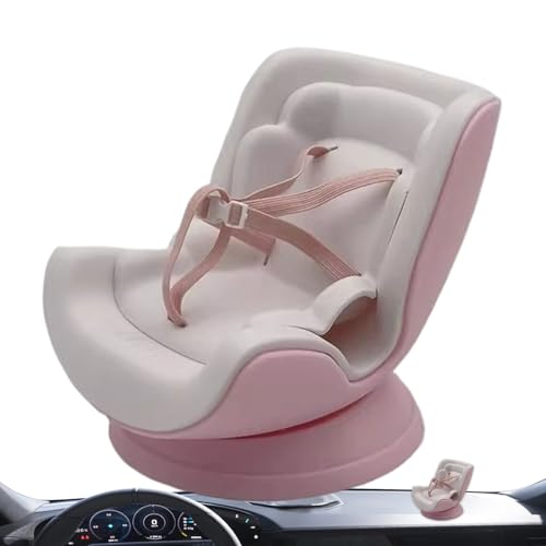Mini Doll Autositz, Puppenautositz - Sicherheitssitz für kleine Puppen - Realistische Desktop -Ornament, Auto -Vent -Clip -Mini -Spielzeugauto -Autositz für Bücherregaler von Generisch