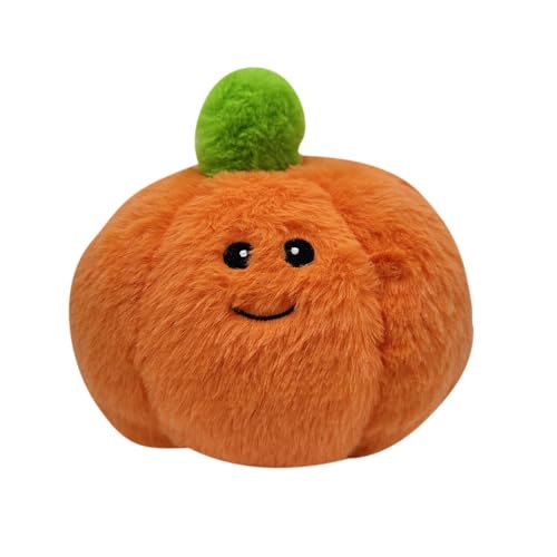 Mini-Kürbis-Plüsch-Stoffpuppe, Halloween-Kürbis-Plüschtier, Halloween-Dekoration, Stofftier, geeignet für Stuhl, Schlafzimmer, Sofa, Auto, Büro, Bett, Wohnzimmer Plüschpuppen (Orange, 17X18CM) von Generisch