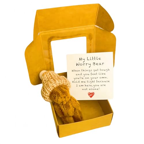 Mini-Plüsch-Teddybär in Box, weiche, kleine Stoffpuppe, Mini-Plüschbär mit inspirierender Karte, Taschenbär-Umarmung in Einer Box für Verliebte, Geburtstag, Valentinstag (#Coffee) von Generisch