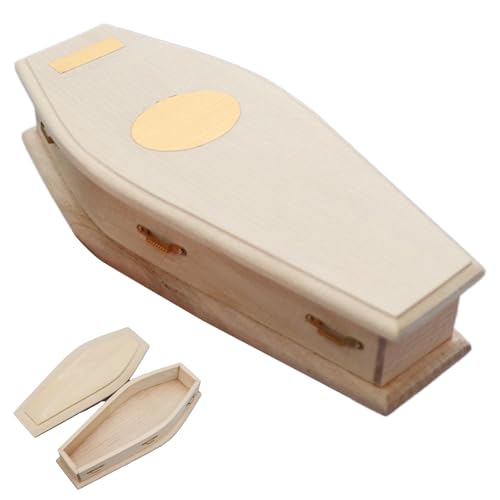 Mini-Sarg, Einrichtung, 17,5 x 7,8 x 3,7 cm, unlackiert, dekorative Miniaturmöbel, Holzsarg-Modell für Displays, Bücherregal, Schrank, gruselig, Spukszenen von Generisch