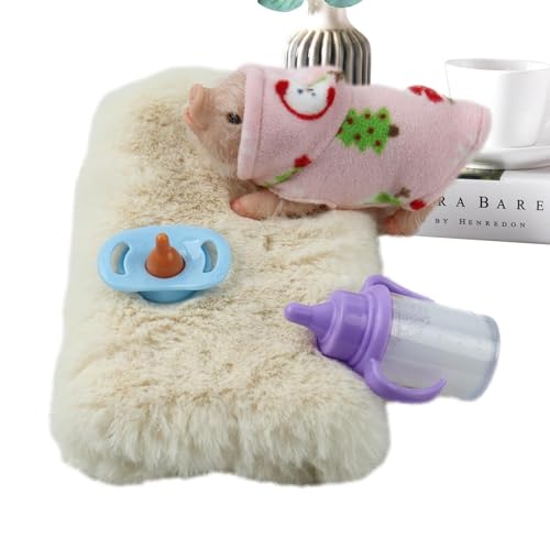 Mini Silicon Pig Toy - Vivid Mini Pig Elastic Fake Animal Statue | Realistisches Schwein Wiedergeborenes Gegenwart Pet, Simulation Silikon Realistische Tiere Für Zuhause, Einer Fütterungsflasche von Generisch