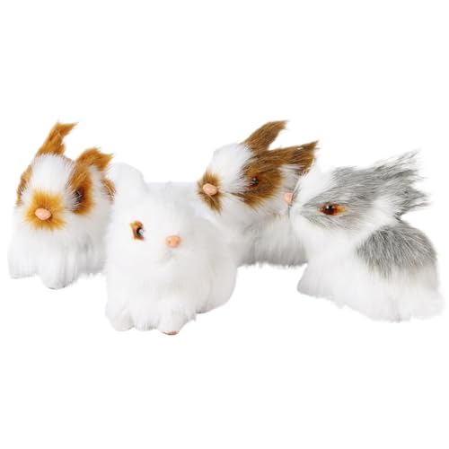 Mini -Simulation Kaninchen - Plüschhasen Realistischer Kaninchen | Nettes Plüsch Kaninchen-Heimboutique Vierköpfig Set von High-End-Handgemachten Mini-Kaninchen Handwerk und Schmuck Geschenk Mini -Simulation Kaninchen - Plüschhasen Realistischer Kaninchen | Nettes Plüsch Kaninchen-Heimboutique Vierköpfig Set von High-End-Handgemachten Mini-Kaninchen Handwerk und Schmuck Geschenk von Generisch