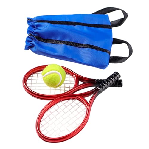 Mini Tennis Set | 15g bordsdekoration Tennis Racket boll | Rolig kontorsskrivbord | Miniatur Tennisracket med Ball SportDeko -Present Till tennisfans på hemmakontoret von Generisch