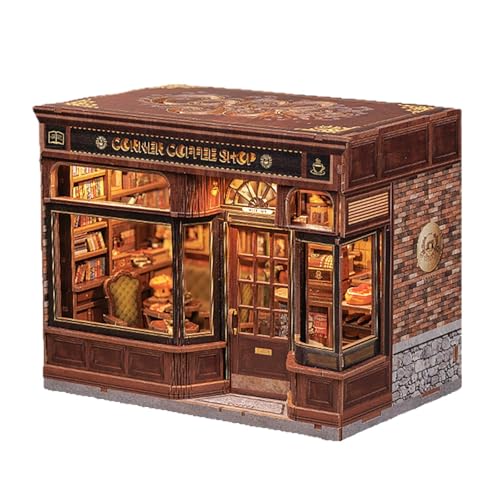 Miniatur-Baumodellbausatz für Erwachsene – DIY 3D Holz Architektur Haus | Kreatives Bücherregal Dekor & Sammlerstück Display | Bastelgeschenk für Hobbyisten, Männer & Frauen (A) von Generisch