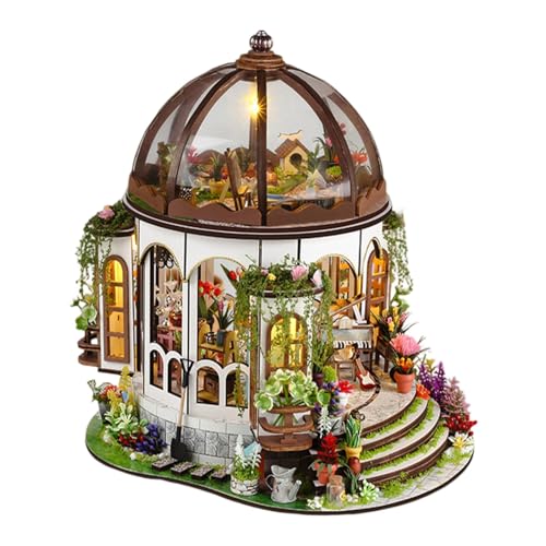 Miniatur-Baumodellbausatz für Erwachsene – DIY 3D Holz Architektur Haus | Kreatives Bücherregal Dekor & Sammlerstück Display | Bastelgeschenk für Hobbyisten, Männer & Frauen (D) von Generisch
