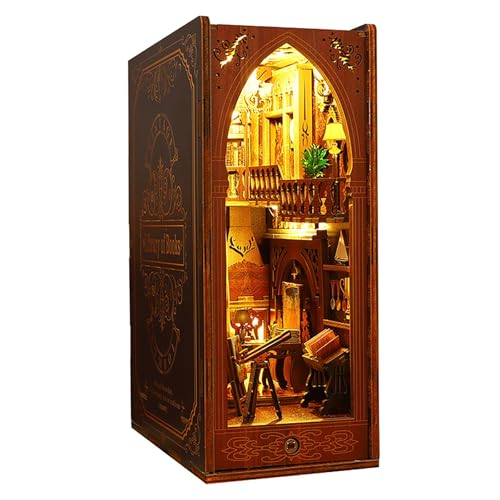 Miniatur-Baumodellbausatz für Erwachsene – DIY 3D Holz Architektur Haus | Kreatives Bücherregal Dekor & Sammlerstück Display | Bastelgeschenk für Hobbyisten, Männer & Frauen (M) von Generisch