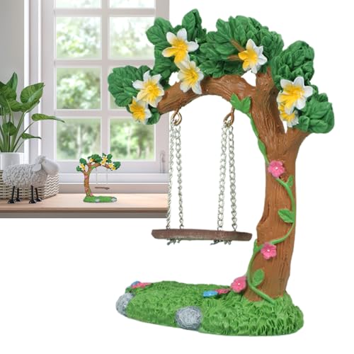 Miniatur-Feengartenschaukel – Harz Indoor Miniatur Feengarten Schaukel Statuen – Kleine Puppenhaus Dekoration für Auffahrt Rasen Weg Hof Schlafzimmer Bauernhof von Generisch
