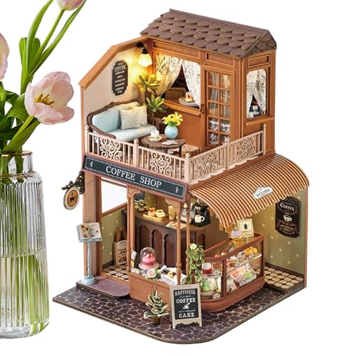 Miniatur Haus Bausatz - Mini Holz Puppenhaus Bausatz,Eltern-Kind Bindung Aktivität Holz Bastelset Für Jugendliche Kinder Erwachsene Familie von Generisch