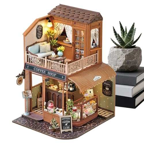 Miniatur Haus Bausatz - Mini Holz Puppenhaus Bausatz,Eltern-Kind Bindung Aktivität Holz Bastelset Für Jugendliche Kinder Erwachsene Familie von Generisch
