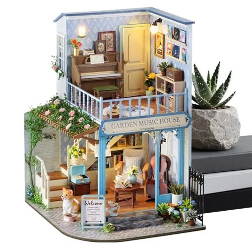 Miniatur Haus Bausatz - Mini Holz Puppenhaus Bausatz,Eltern-Kind Bindung Aktivität Holz Bastelset Für Jugendliche Kinder Erwachsene Familie Miniatur Haus Bausatz - Mini Holz Puppenhaus Bausatz,Eltern-Kind Bindung Aktivität Holz Bastelset Für Jugendliche Kinder Erwachsene Familie von Generisch