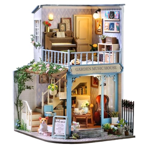Miniatur Haus Bausatz | Mini Holz Puppenhaus Bausatz - Eltern-Kind Bindung Aktivität Holz Bastelset Für Jugendliche Kinder Erwachsene Familie von Generisch