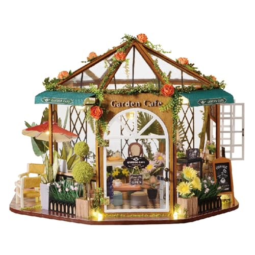 Miniatur-Haus-Kit Garden Cafe Tiny House Kit mit Holzmöbeln und LED-Licht Kreative Miniatur-Bastelsets zum Selbermachen für Teenager Erwachsene Bauen eines House-Modells Miniatur-Haus-Kit Garden Cafe Tiny House Kit mit Holzmöbeln und LED-Licht Kreative Miniatur-Bastelsets zum Selbermachen für Teenager Erwachsene Bauen eines House-Modells von Generisch