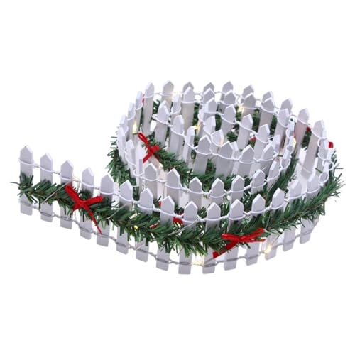 Miniatur-Holzzaun, 89,9 cm, Holz-Puppenhaus, Lattenbarriere, LED-Feengartenzaun für Kinder, Erwachsene, Party, Weihnachtsbaum, Dorflandschaft, Mini-Haus von Generisch