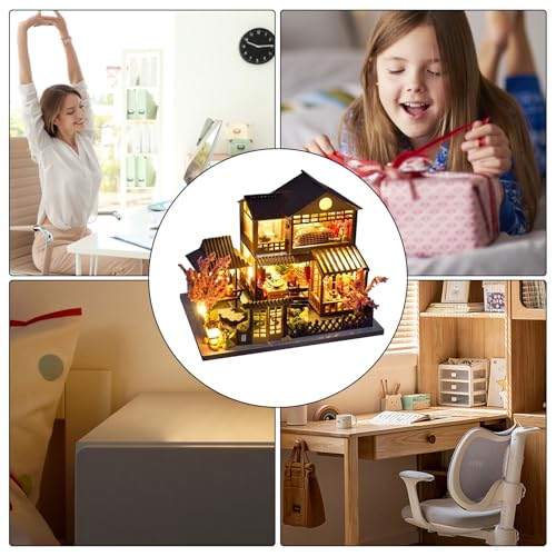 Miniatur -Kit für Erwachsene, Craft Villa mit LED -Licht, kreative Bausteine für Bibliotheksausstellung, Nachtdekor, lustiges Projekt für Kinder, Männer und Frauen von Generisch