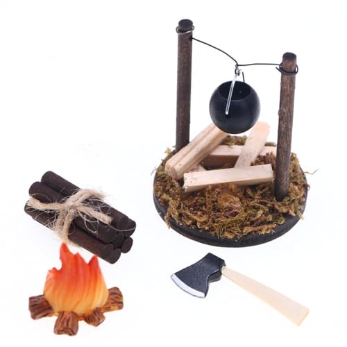 Miniatur-Lagerfeuerspielzeug | Puppenhaus Feuerstellenmöbel | Lagerfeuer-Puppenhausmöbel aus | Rollenspiel-Lagerfeuer-Figur | Puppenhaus-Lagerfeuerzubehör, realistisches Design für Spielhäuser Miniatur-Lagerfeuerspielzeug | Puppenhaus Feuerstellenmöbel | Lagerfeuer-Puppenhausmöbel aus | Rollenspiel-Lagerfeuer-Figur | Puppenhaus-Lagerfeuerzubehör, realistisches Design für Spielhäuser von Generisch
