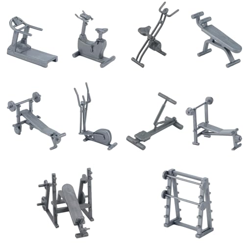 Miniatur Laufband Modell,Miniatur deko,aus Realistische Fitnessgeräte Dekoration für Puppenhaus Platzsparendes Mini Sportgerät Zubehör Langlebiges DIY Modell für Schreibtisch und Miniaturhäuser von Generisch