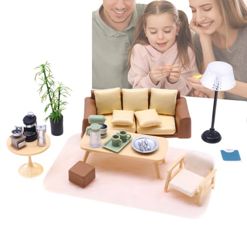 Miniatur Möbel Für Puppenhaus - Puppenhaus Zubehör Set - Miniaturmöbel Deko für Schreibtisch und Bücherregal von Generisch