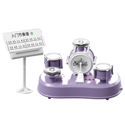 Miniatur -Musikinstrumenttrommel - Miniatur -Schlagzeuger Ornament | Miniatur -Drum -Set | Kleine Fingertrommeln | Pädagogische Percussion Sound Light Effects | Miniatur -Musikinstrumente Desktop -Ger von Generisch