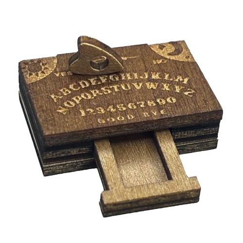 Miniatur-Ouija-Brett, Spirituosen-Tafel, kleine Holzdekoration, 3,3 x 2,4 cm große Halloween-Partyzubehör, Schubladenaufbewahrung für Zuhause, Familie und Freunde Miniatur-Ouija-Brett, Spirituosen-Tafel, kleine Holzdekoration, 3,3 x 2,4 cm große Halloween-Partyzubehör, Schubladenaufbewahrung für Zuhause, Familie und Freunde von Generisch