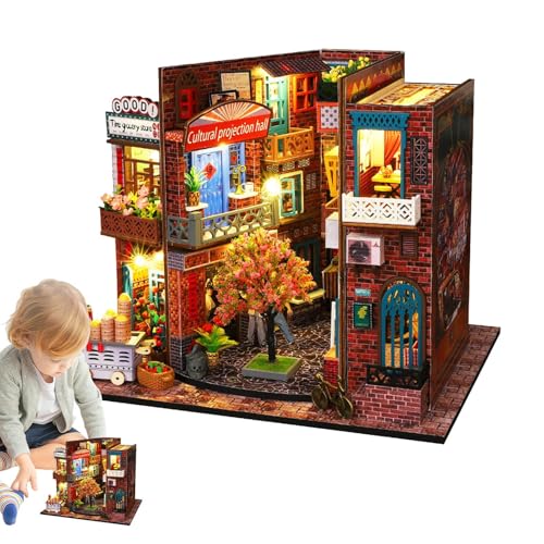 Miniatur-Puppenhaus-Bausatz mit LED-Beleuchtung, 3D-Holzmodell mit Möbeln und Musikbox, Weihnachtsdeko für Erwachsene und Jugendliche | Bastelset für Heimwerker, Geschenkidee zu Weihnachten, kreat Miniatur-Puppenhaus-Bausatz mit LED-Beleuchtung, 3D-Holzmodell mit Möbeln und Musikbox, Weihnachtsdeko für Erwachsene und Jugendliche | Bastelset für Heimwerker, Geschenkidee zu Weihnachten, kreat von Generisch