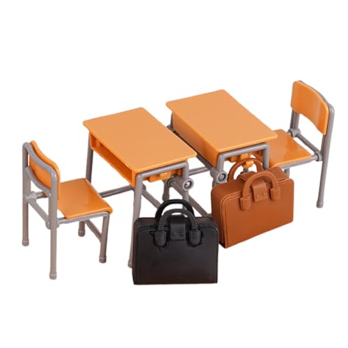 Miniatur Puppenhaus Zubehör, Tisch Mit Stühlen Für Puppenzimmer, Miniatur Klassenzimmer Schulranzen Schreibtische Deko Für Kinder Rollenspielaktivitäten Miniatur Puppenhaus Zubehör, Tisch Mit Stühlen Für Puppenzimmer, Miniatur Klassenzimmer Schulranzen Schreibtische Deko Für Kinder Rollenspielaktivitäten von Generisch