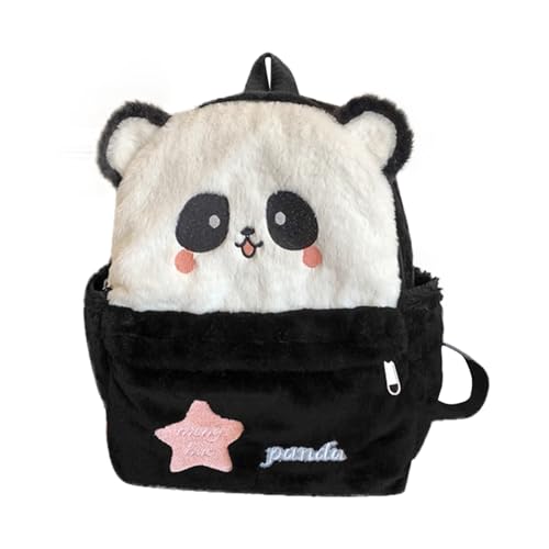 Miniatur Puppenhaus Zubehör 3D-Plüsch-Mini-Rucksack: Perfekte süße Plüsch-Schultasche für Mädchen, Bezauberndes Tier-Cartoon-Design für Schulreisen den täglichen Gebrauch, (Black, One Size) von Generisch