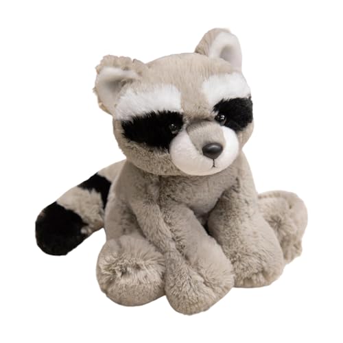 Miniatur Puppenhaus Zubehör Entzückende Waschbärpuppe, weiches Stofftierspielzeug für Kinder, perfekt für das Schlafzimmer von Jungen Mädchen, Freund Puppenhaus Zubehör 1/12 (Grey, 23cm) von Generisch