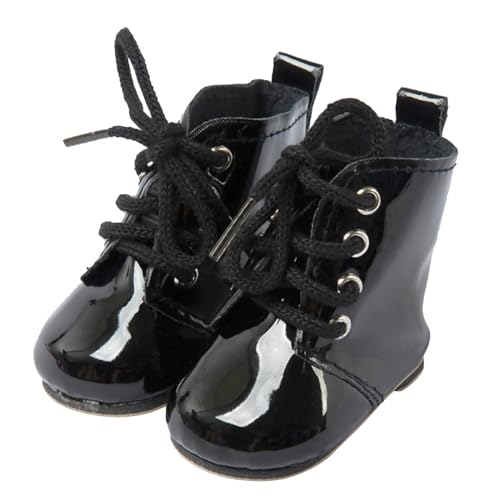 Miniatur Puppenhaus Zubehör Schöne 18-Mädchenpuppenschuhe Accessoires, Anziehpuppenzubehör, Kindergeburtstagsparty (Puppe Nicht im Lieferumfang enthalten) Puppenbett (Black, One Size) von Generisch