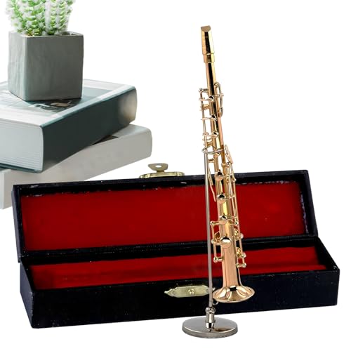 Miniatur -Saxophon - Miniatur -Altaxophone | GLODSPLATTE MINIATURESSAXOPHONEN | Brass Musical Instrument Sammlerstück Mit Stand Case For Display Kids Erwachsene Weihnachtsgeburtstag Puppenhaus Accesso Miniatur -Saxophon - Miniatur -Altaxophone | GLODSPLATTE MINIATURESSAXOPHONEN | Brass Musical Instrument Sammlerstück Mit Stand Case For Display Kids Erwachsene Weihnachtsgeburtstag Puppenhaus Accesso von Generisch
