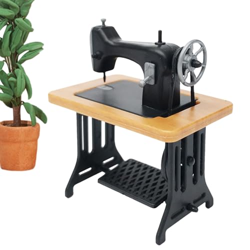 Miniatur-Spielzeug-Nähmaschine | Miniatur-Puppenmöbel Nähmaschine | Vintage- 1 24 für Studio Schlafzimmer Wohnzimmer Schlafsaal von Generisch